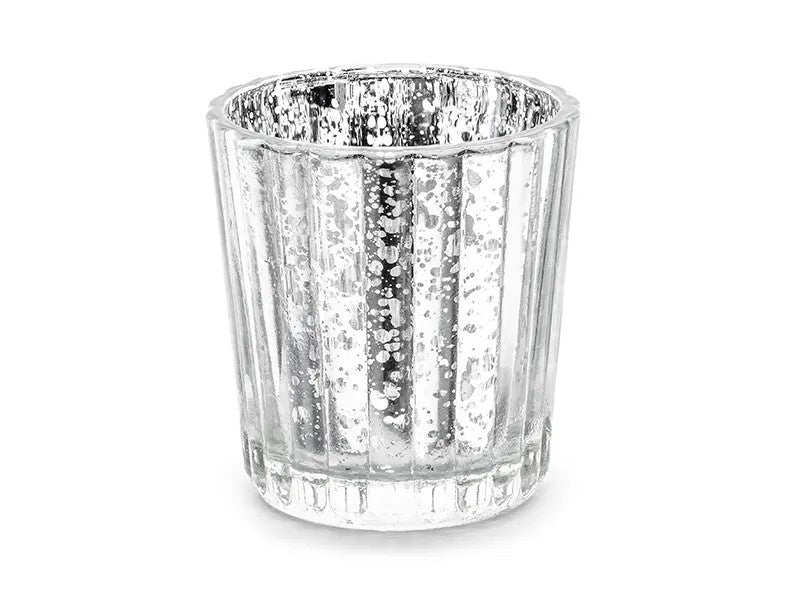 Поставka за Свещи от Стъкло - Огледално Сребро - Party Design