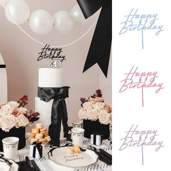 Стилен Топер Happy Birthday в Различни Цветове - Party Design