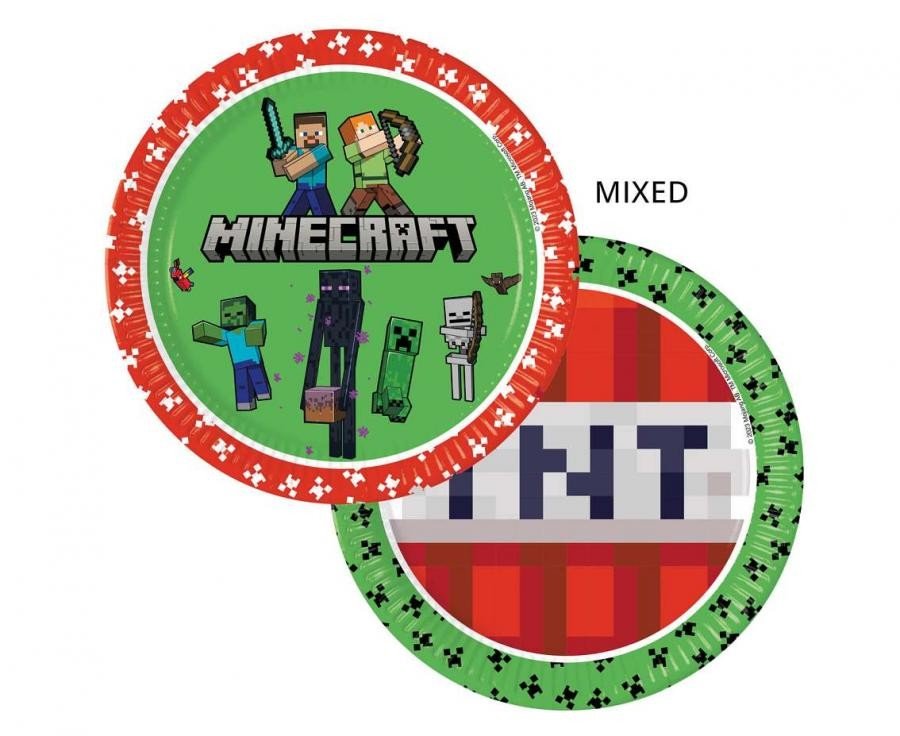 Хартиени Чинии Minecraft - Next Generation - 23 см - Party Design