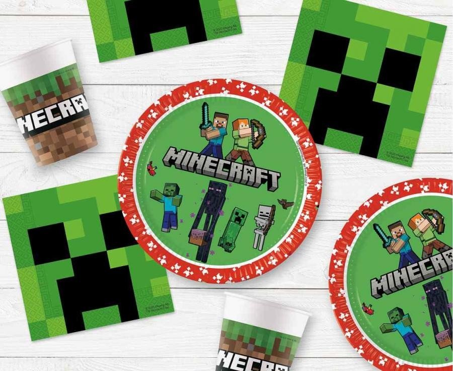 Хартиени Чинии Minecraft - Next Generation - 23 см - Party Design