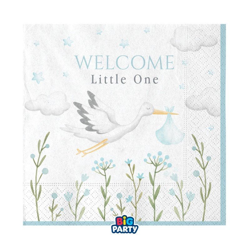 Салфетки “Welcome Little One” Сини - Party Design