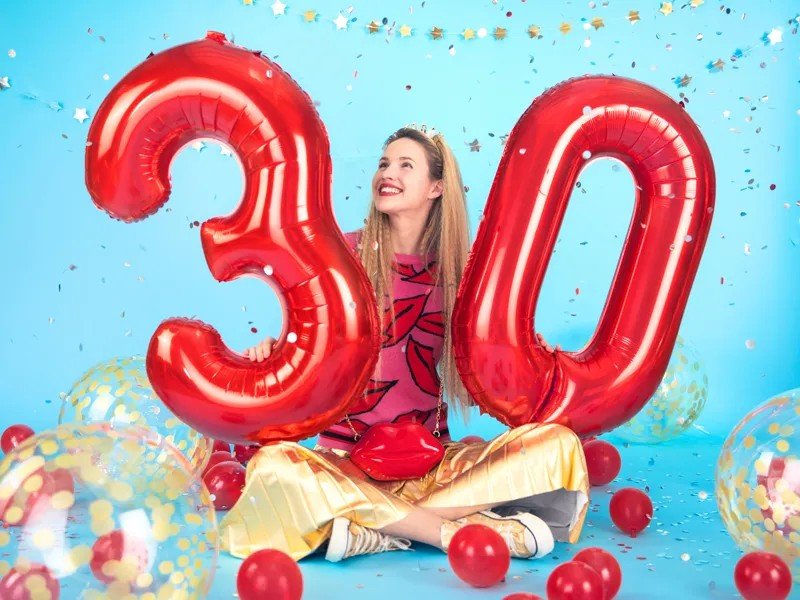 Фолиев Балон Цифра в Червено – 86 см - Party Design