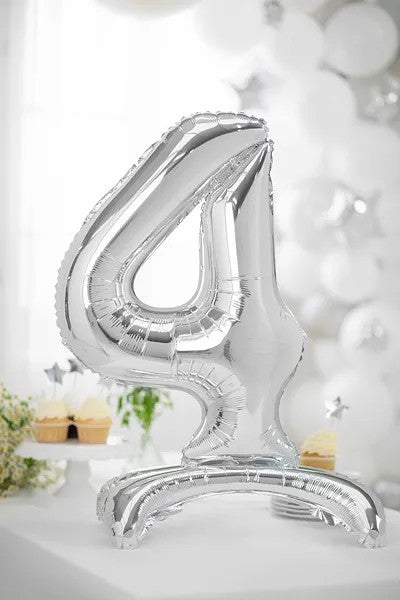 Palloncino Foil a Cifra Verticale Argento