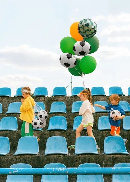 Фолиев Балон “Happy Birthday” с Футболни Елементи - Party Design