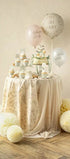 Еднократна Покривка Бежова с Цветя – 180 x 120 см - Party Design