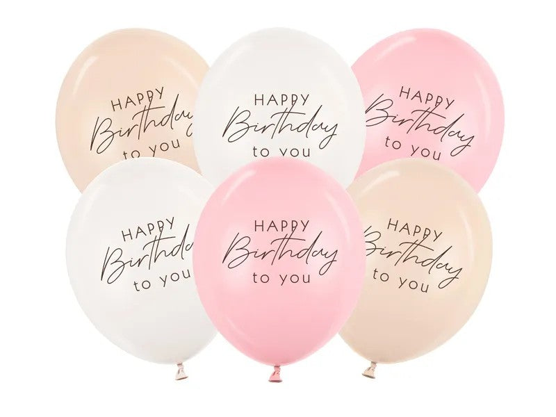 Балони “Happy Birthday” – Розов Микс
