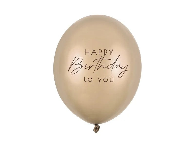 Балони “Happy Birthday” – Металик Студено Злато