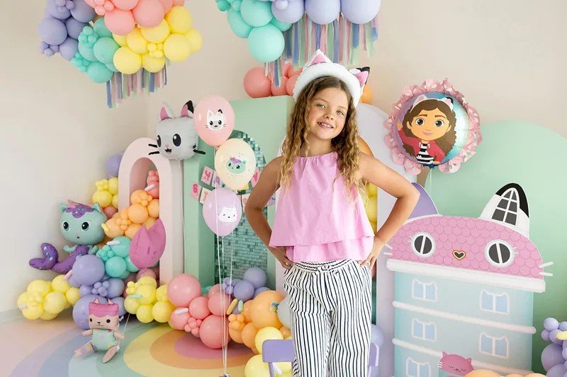 Фолиев Балон Gabby’s Dollhouse с Къдрици - Party Design