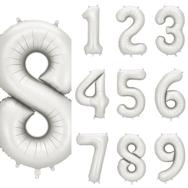 Матиран Фолиев Балон Цифри Сребро 86 см - Party Design