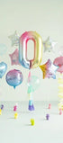 Фолиев Балон Цифри Пастелна Дъга 86 см - Party Design