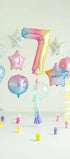 Фолиев Балон Цифри Пастелна Дъга 86 см - Party Design
