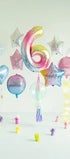 Фолиев Балон Цифри Пастелна Дъга 86 см - Party Design