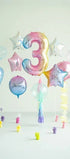 Фолиев Балон Цифри Пастелна Дъга 86 см - Party Design