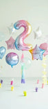 Фолиев Балон Цифри Пастелна Дъга 86 см - Party Design