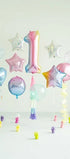 Фолиев Балон Цифри Пастелна Дъга 86 см - Party Design