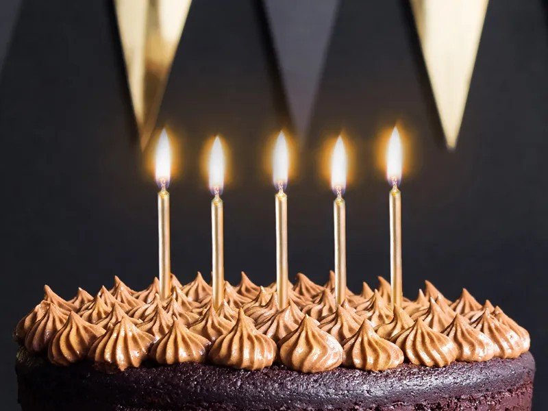 Свещички за Рожден Ден – Златни, 6 см - Party Design
