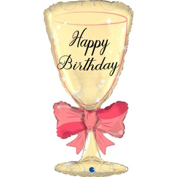 Фолиев балон „Чаша с панделка Happy Birthday“ - Party Design