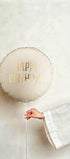 Кръгъл фолиен балон “Happy Birthday” с ефект златни конфети - Party Design