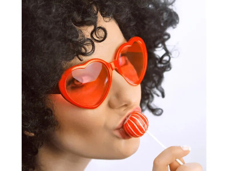 Парти очила със сърца – червени