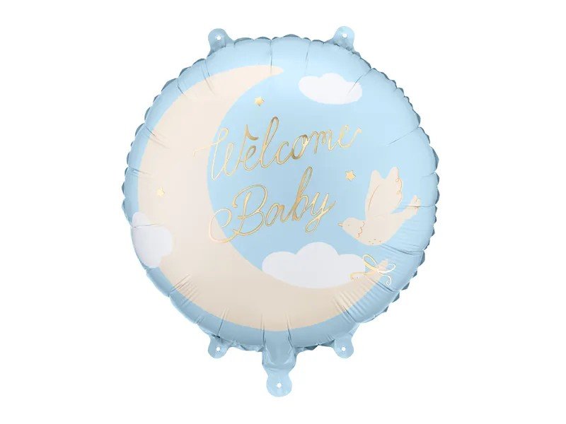 Фолиен балон „Welcome Baby“, с луна - Party Design