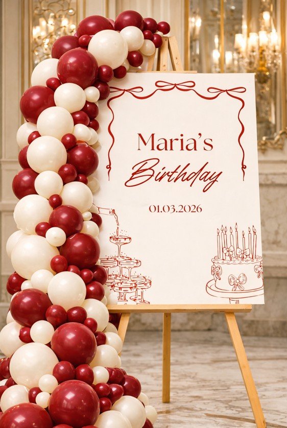 Табела за Рожден Ден – Бордо - Party Design