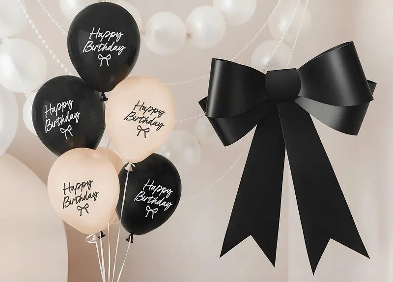 Балони Happy Birthday – Черно и Nude - Party Design