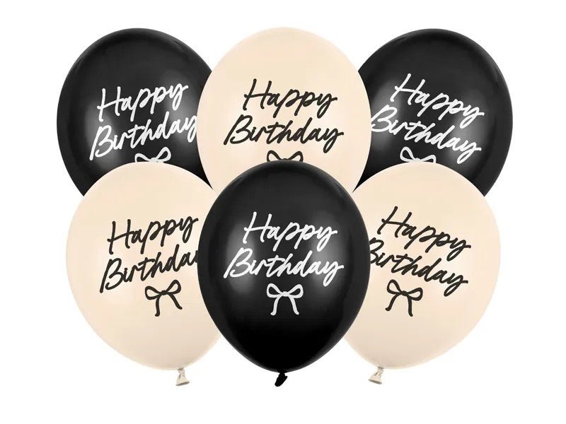 Балони Happy Birthday – Черно и Nude - Party Design
