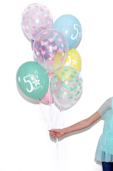 Латексови Балони със Сърца, Прозрачни 30см - Party Design