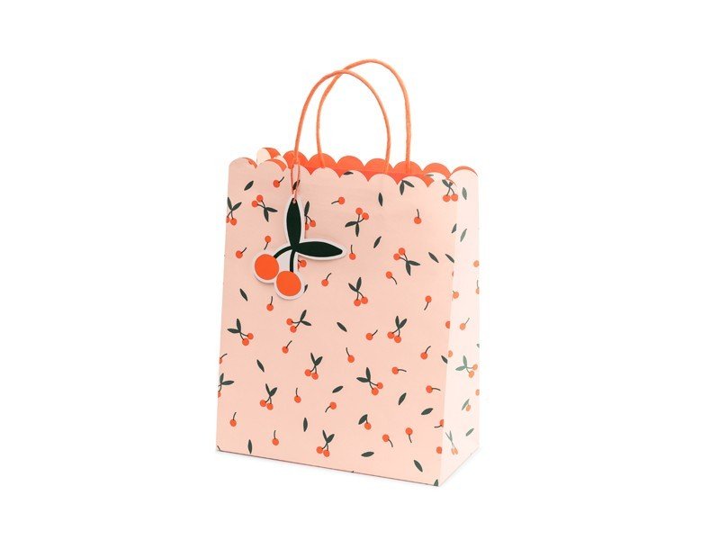 Подаръчна Торбичка на Черешки, 26x32x13cм - (1 пакет / 1 бр.) - Party Design