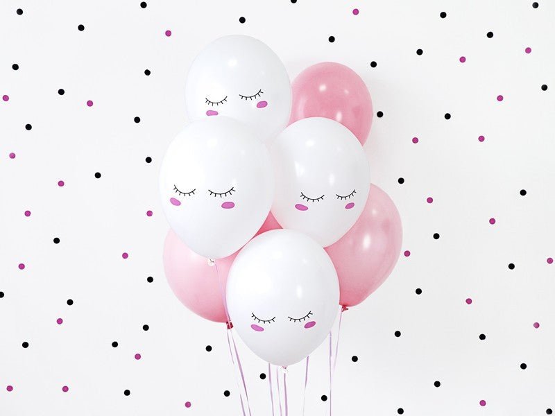 Латексови Балони Пастел, Миглички, Чисто Бели 30см - Party Design