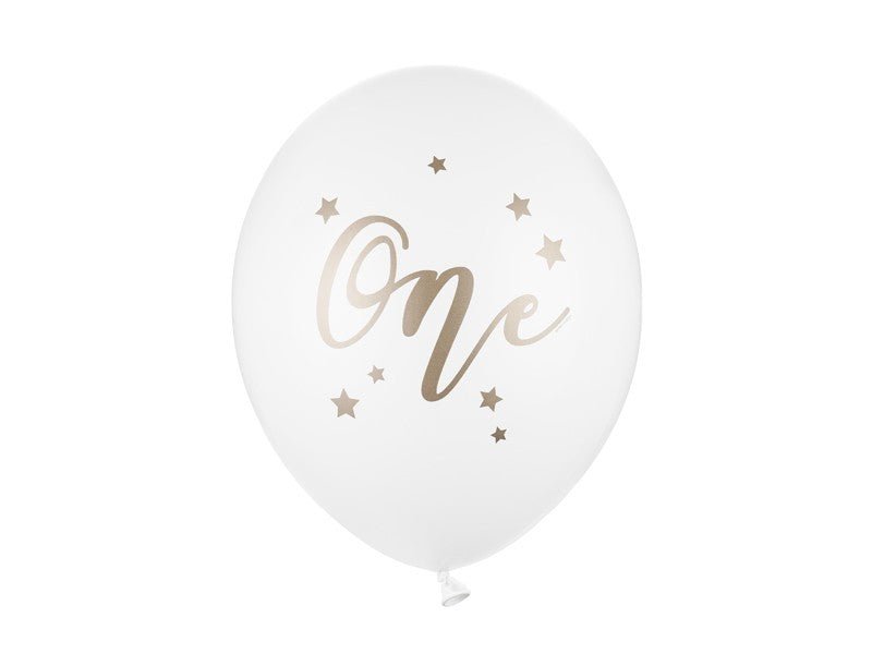 Латексов Балон "One" Чисто Бял - Party Design