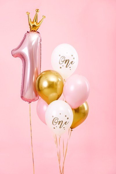 Латексов Балон "One" Чисто Бял - Party Design
