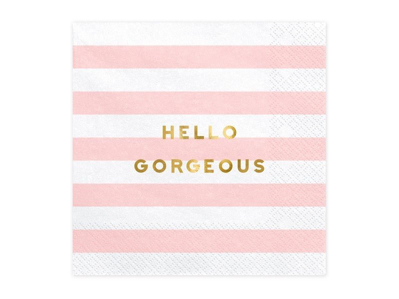 Парти Салфетки "Hello Gorgeous ", Светло Розово - Party Design