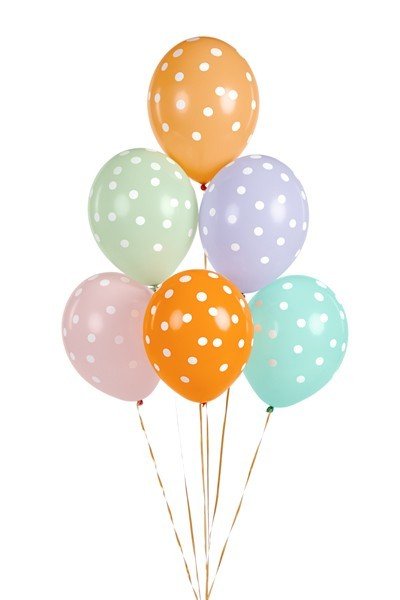 Латексови Балони на Точки, 30см - (1 пакет / 6 бр.) - Party Design