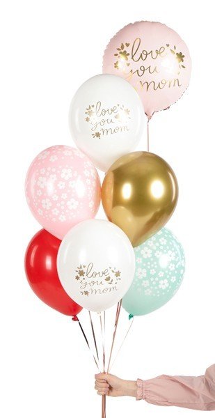 Летексови Балони "Love You Mom" 30см - (1 пакет / 3 бр.) - Party Design