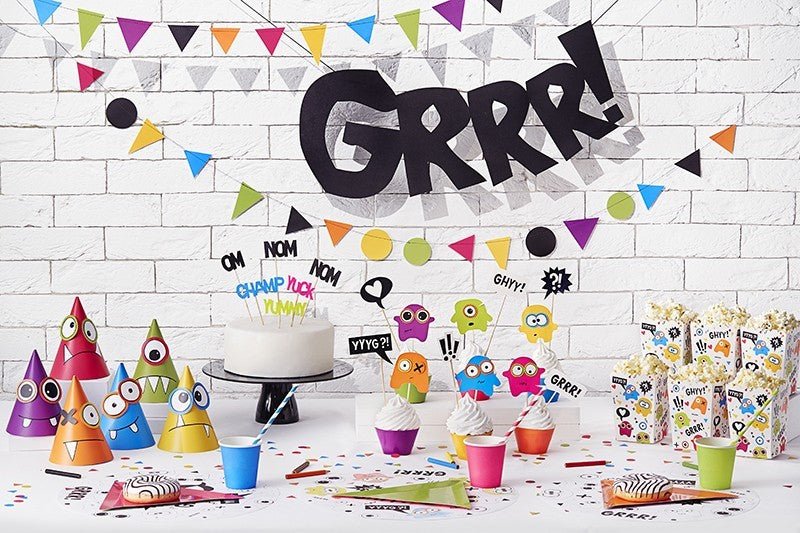 Парти Шапки, Малки Чудовища, Различни Цветове - (1 пакет / 6 бр.) - Party Design