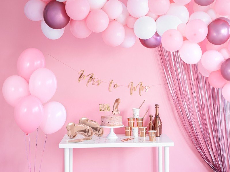 Розова Парти Завеса с Ресни за Декорации, 90 X 250 см - Party Design