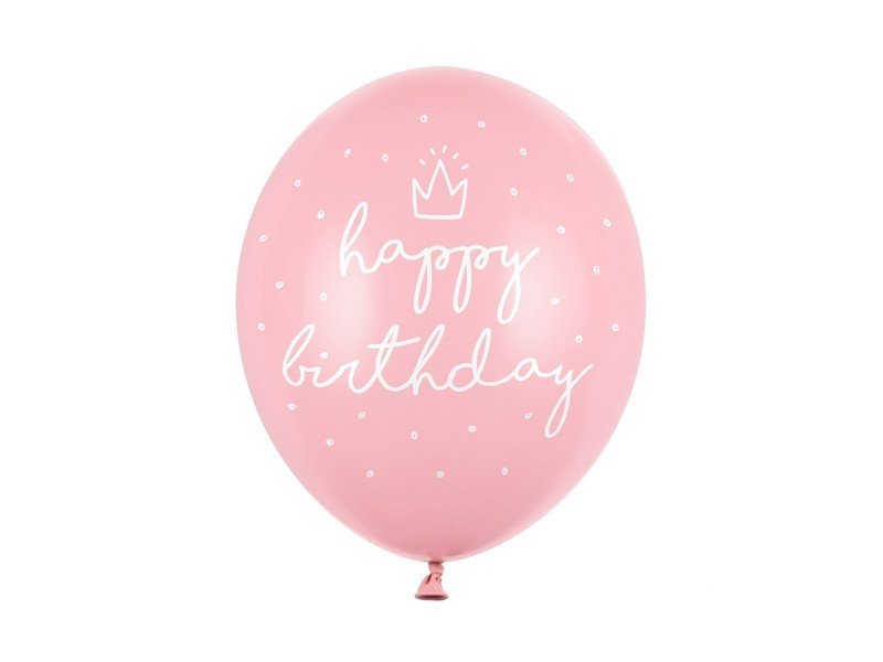Латексови Балони, Розово ''Happy Birthday'' 30см - Party Design