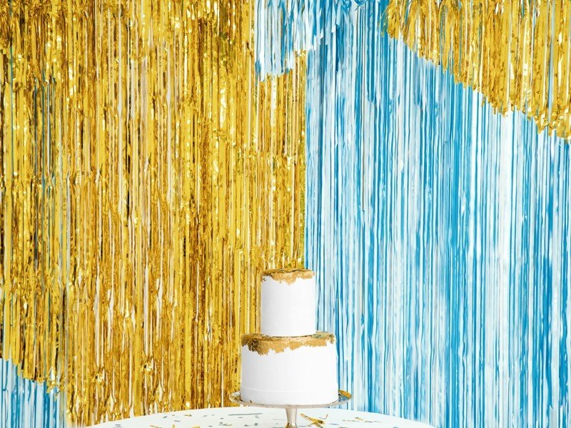 Златна Парти Завеса, 90 x 250 см - Party Design