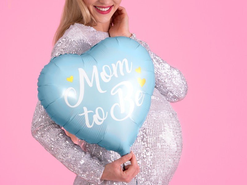 Фолиев Балон "Mom To Be", Син, 35см - Party Design