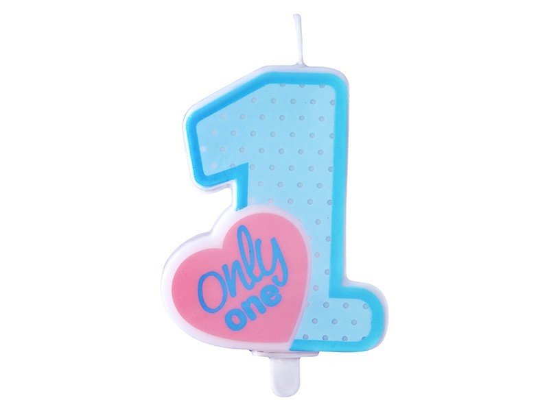 Свещичка за Рожден Ден "Only One" Небесносиня - Party Design