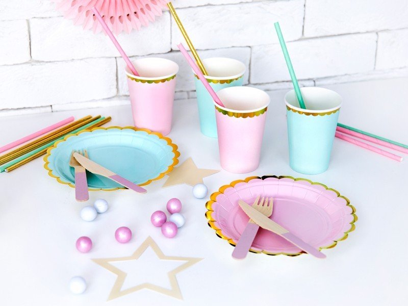 Парти Чаши в Светло Розово - (1 пакет / 6 бр.) - Party Design