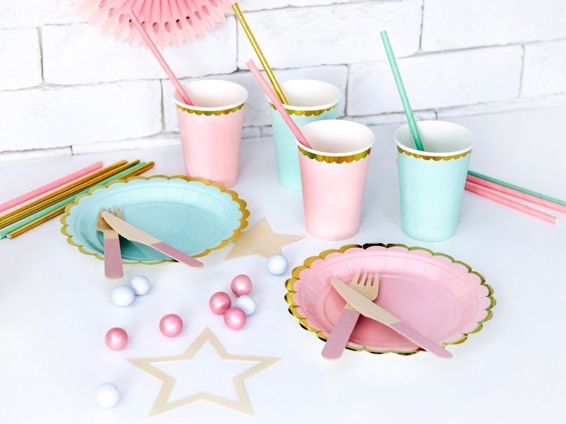 Парти Чаши в Цвят Мента - (1 пакет / 6 бр.) - Party Design