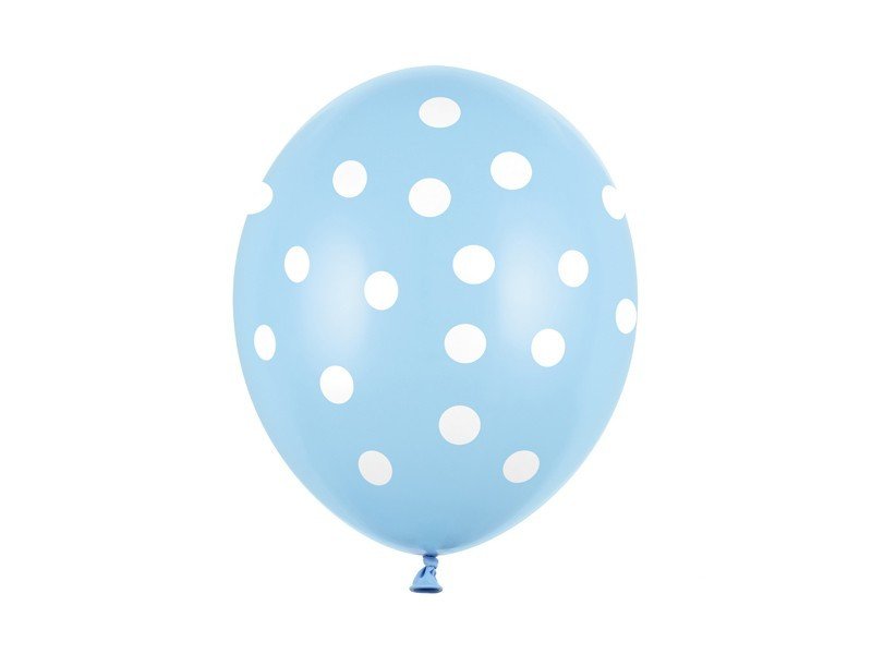 Латексови Балони Пастел Бебешко Синьо на Точки 30см - Party Design