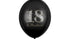 Латексови Балони Пастел с Печат 18, Черен 30см - (1 пакет / 6 бр.) - Party Design