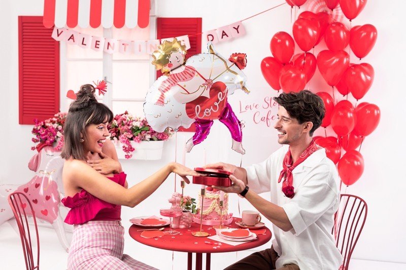 Латексов Балон Сърце, Червен Пастел, 40см - Party Design