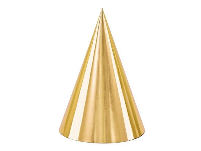Парти Шапки в Златен Цвят - (1 пакет / 6 бр.) - Party Design