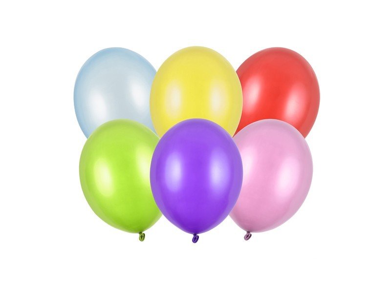 Латексови Балони Металик, Разноцветни, 12см - (1 пакет / 10 бр.) - Party Design