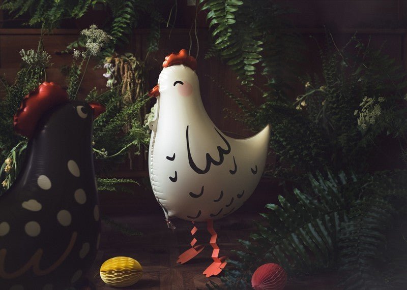 Фолиев Балон, Сладка Кокошка, Бяла, 48х60см - Party Design