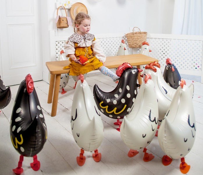 Фолиев Балон, Сладка Кокошка, Бяла, 48х60см - Party Design